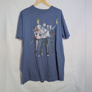 Distressed Blue Suicide Squad DC Comics Graphic T-Shirt 2XL